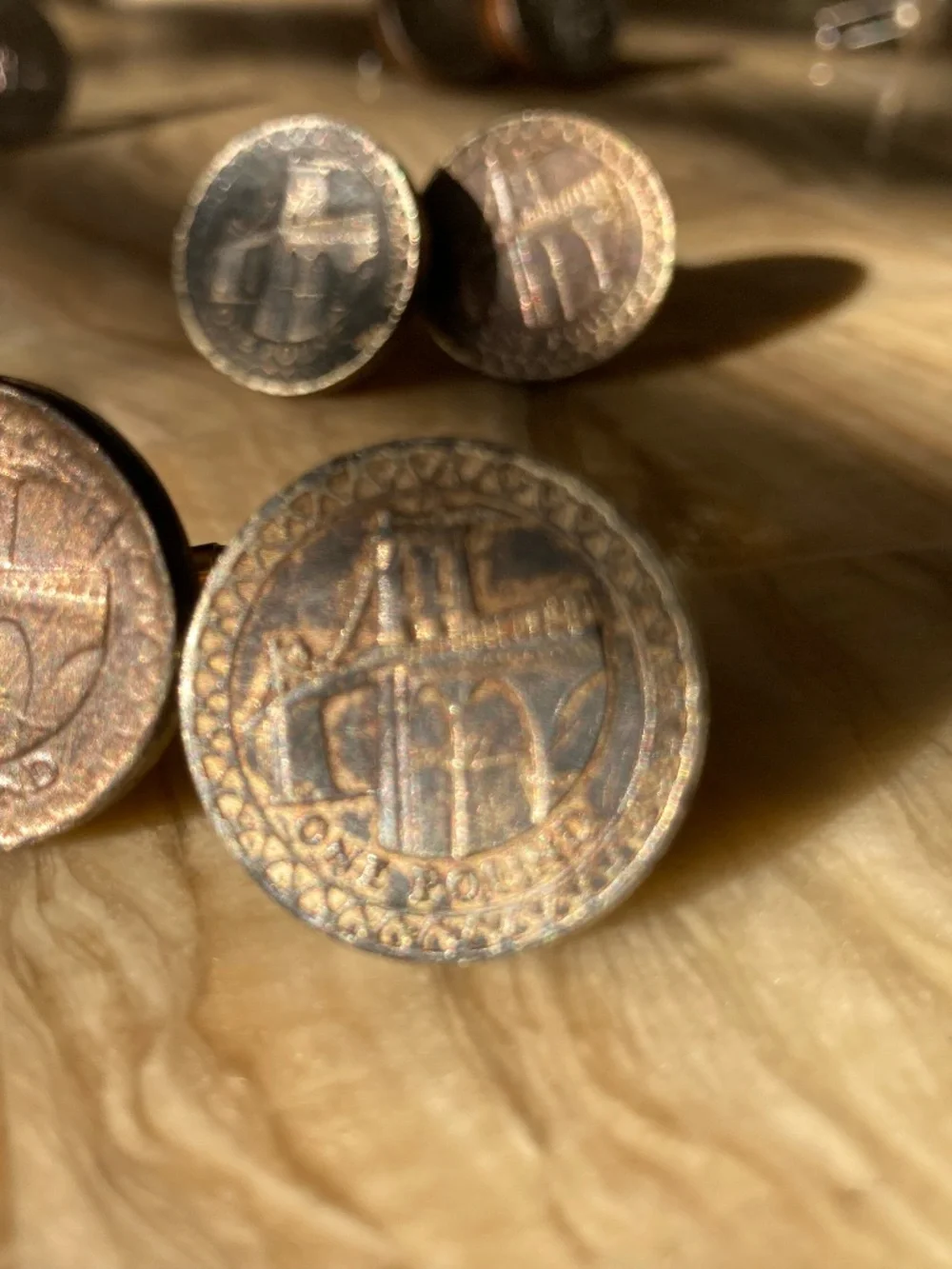 Menai Bridge £1 Coin Cufflinks  Antiqued profiled  Wales Engineer Gift